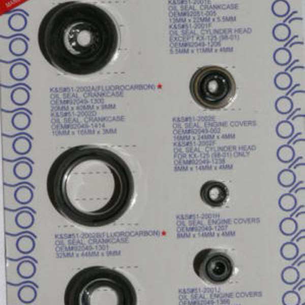 Plaque comprenant tous les joints spys de la Kawasaki KX-125 de 1994 a 2005.Merci de cliquer sur l'image pour les détails.